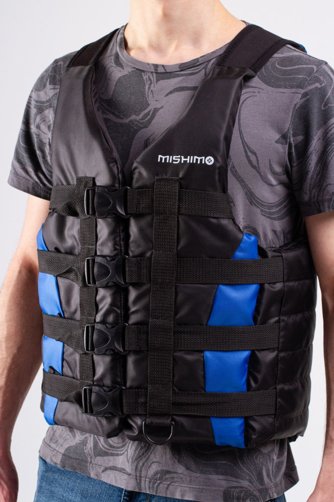 Жилет спасательный MISHIMO PRO Премиум качества Черно-синий в Томске