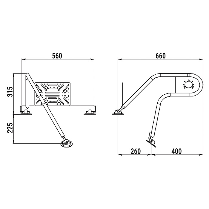 Стойка рулевая с креплением на баллон надувной лодки 25мм в Томске