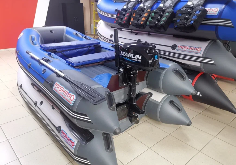 КОМПЛЕКТ ЛОДКА MISHIMO LITE 315 + МОТОР 5л.с в Томске