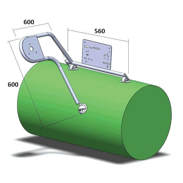 Стойка рулевая с креплением на баллон надувной лодки 25мм в Томске