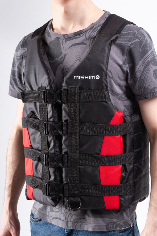 Жилет спасательный MISHIMO PRO Премиум качества Черно-красный в Томске