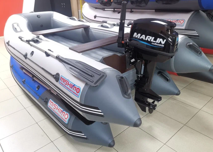 КОМПЛЕКТ ЛОДКА MISHIMO LITE 350 + МОТОР 9,8 Л.С. в Томске