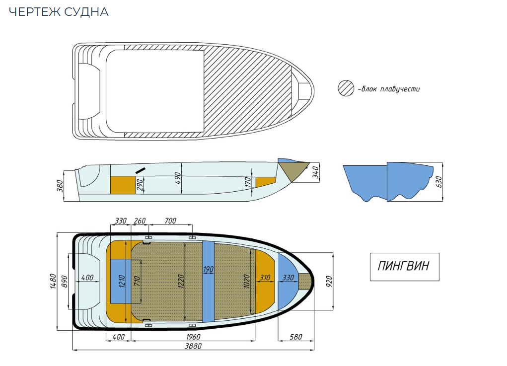 Стеклопластиковая лодка Пингвин (тримаран) в Томске