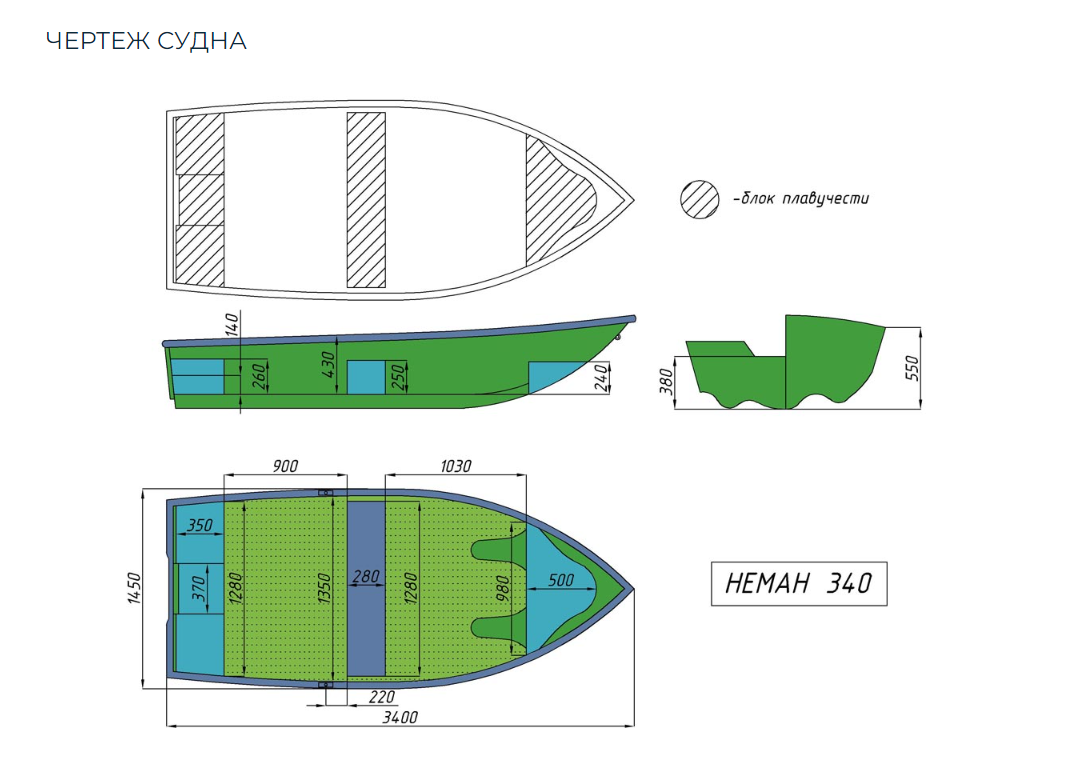 Стеклопластиковая лодка Neman-340 (тримаран) в Томске