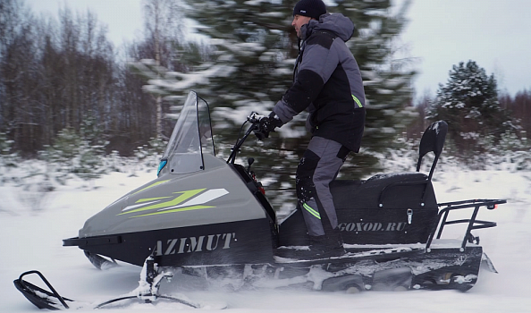 Миниснегоход Бурлак Азимут 20 л.с. , эл.запуск, реверс, тормоз гидравл, капот серый в Томске
