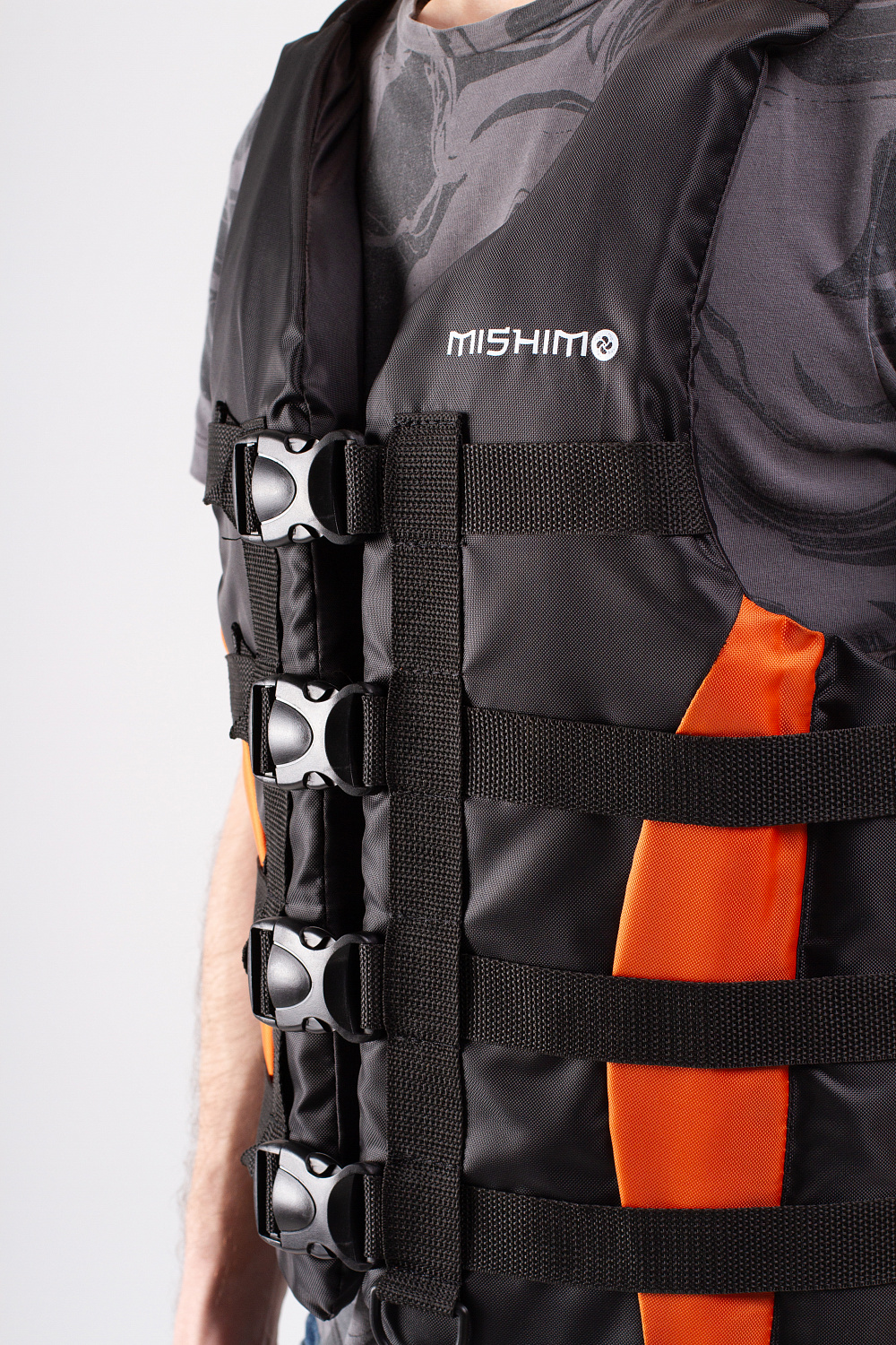 Жилет спасательный MISHIMO PRO Премиум качества Черно-оранжевый в Томске