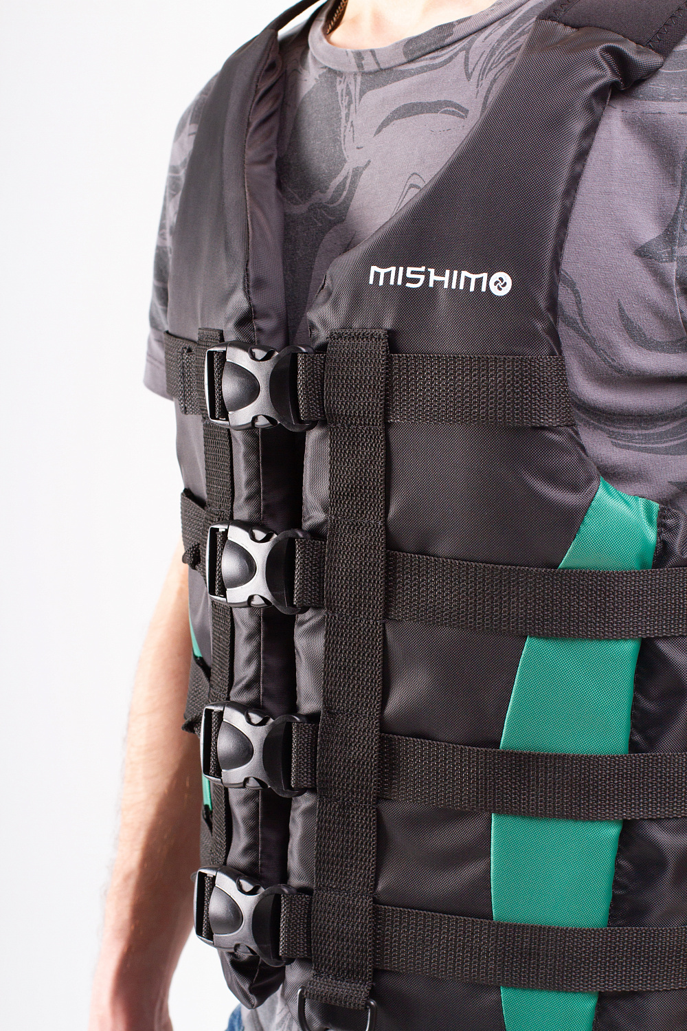 Жилет спасательный MISHIMO PRO Премиум качества Черно-зеленый в Томске